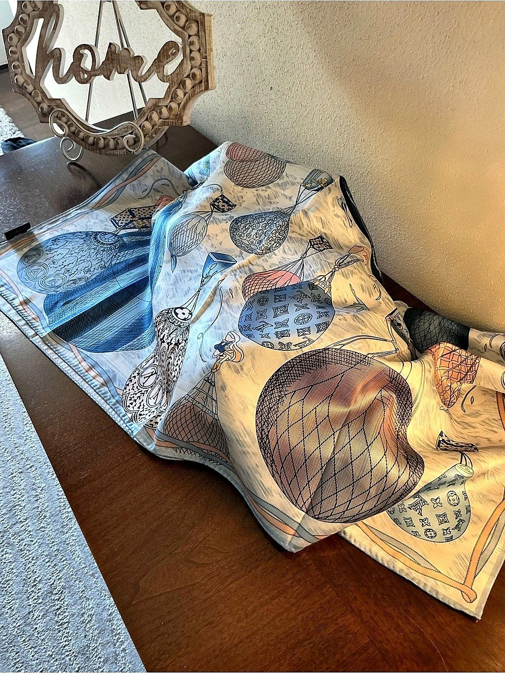 Louis Vuitton From The Cloud Square 90% Silk Hot Air Balloon Scarf - Picture 6 of 16
